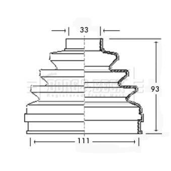 Joint-soufflet, arbre de commande BORG & BECK BCB2323