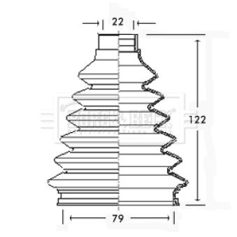 Joint-soufflet, arbre de commande BORG & BECK BCB2338