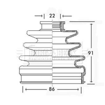 Joint-soufflet, arbre de commande BORG & BECK BCB2342