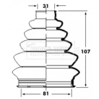 Joint-soufflet, arbre de commande BORG & BECK BCB2357