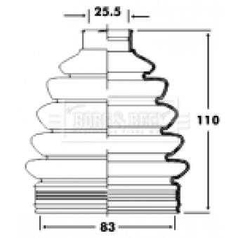 Joint-soufflet, arbre de commande BORG & BECK BCB2363