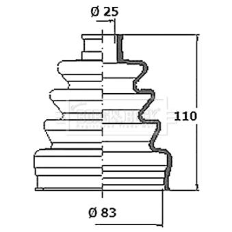 Joint-soufflet, arbre de commande BORG & BECK BCB2363R