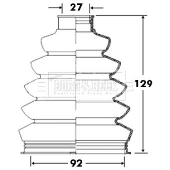 Joint-soufflet, arbre de commande BORG & BECK BCB2371