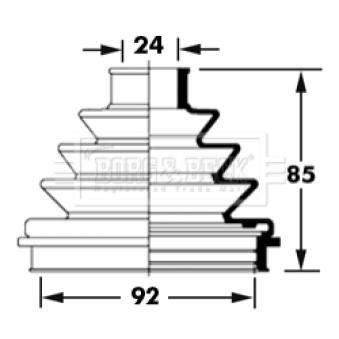 Joint-soufflet, arbre de commande BORG & BECK BCB2373