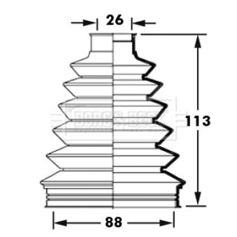 Joint-soufflet, arbre de commande BORG & BECK BCB2376