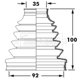 Joint-soufflet, arbre de commande BORG & BECK BCB2384