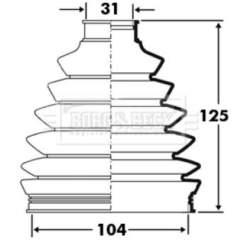 Joint-soufflet, arbre de commande BORG & BECK OEM 4E0407285A Joint-soufflet, arbre de commande BORG & BECK OEM 4E0407285A