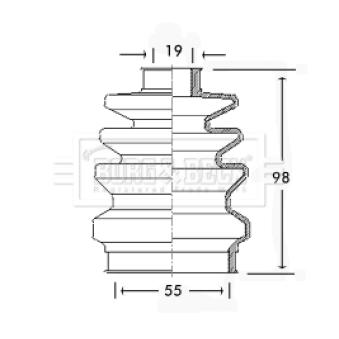 Joint-soufflet, arbre de commande BORG & BECK BCB2418