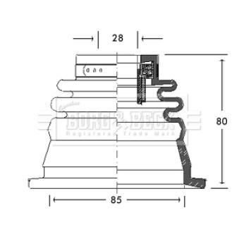 Joint-soufflet, arbre de commande BORG & BECK BCB2650