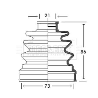 Joint-soufflet, arbre de commande BORG & BECK BCB2760
