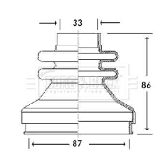 Joint-soufflet, arbre de commande BORG & BECK BCB2763