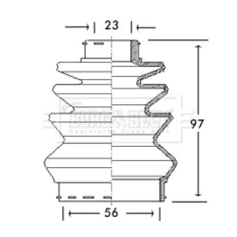 Joint-soufflet, arbre de commande BORG & BECK BCB2764