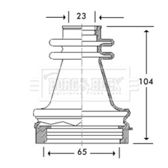 Joint-soufflet, arbre de commande BORG & BECK BCB2779