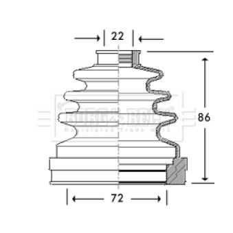 Joint-soufflet, arbre de commande BORG & BECK BCB2782