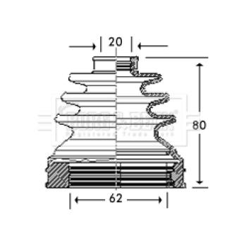 Joint-soufflet, arbre de commande BORG & BECK BCB2786