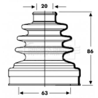 Joint-soufflet, arbre de commande BORG & BECK BCB2801