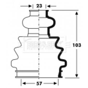 Joint-soufflet, arbre de commande BORG & BECK BCB2803