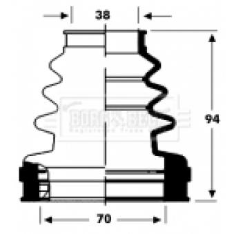 Joint-soufflet, arbre de commande BORG & BECK BCB2807 Joint-soufflet, arbre de commande BORG & BECK BCB2807