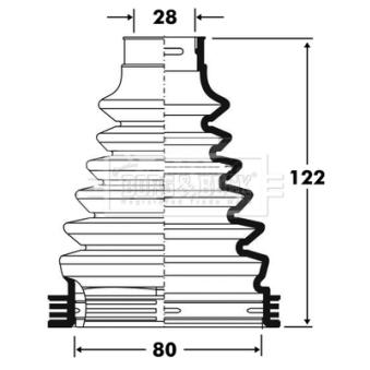 Joint-soufflet, arbre de commande BORG & BECK BCB2812