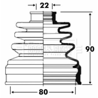 Joint-soufflet, arbre de commande BORG & BECK OEM 44017SS0000