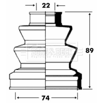 Joint-soufflet, arbre de commande BORG & BECK [BCB2826]
