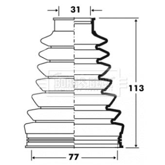 Joint-soufflet, arbre de commande BORG & BECK [BCB2831]