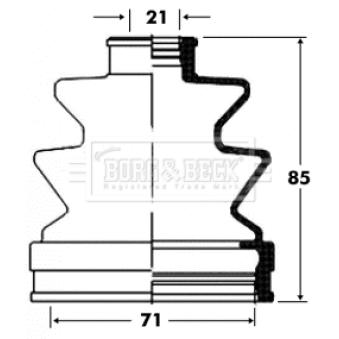 Joint-soufflet, arbre de commande BORG & BECK OEM MR336613