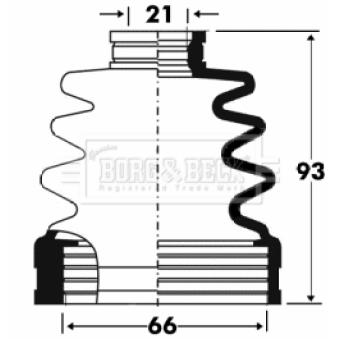 Joint-soufflet, arbre de commande BORG & BECK OEM 28323AG010