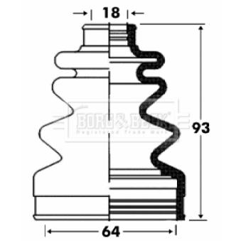 Joint-soufflet, arbre de commande BORG & BECK BCB2862