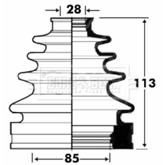 Joint-soufflet, arbre de commande BORG & BECK OEM 443860010