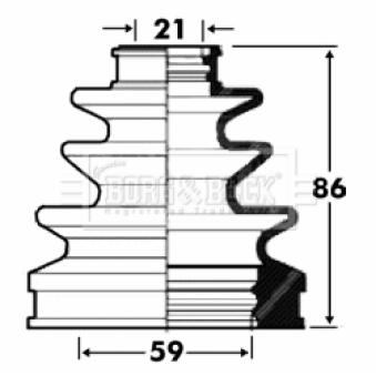 Joint-soufflet, arbre de commande BORG & BECK OEM 0443752140