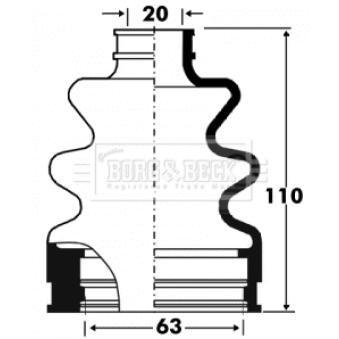 Joint-soufflet, arbre de commande BORG & BECK BCB2887