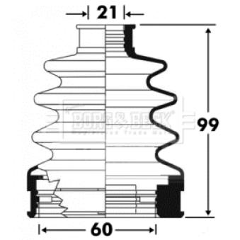 Joint-soufflet, arbre de commande BORG & BECK OEM 1357733