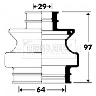 Joint-soufflet, arbre de commande BORG & BECK BCB2910