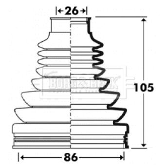 Joint-soufflet, arbre de commande BORG & BECK BCB2912