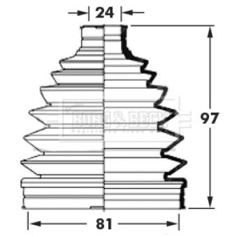 Joint-soufflet, arbre de commande BORG & BECK BCB6010