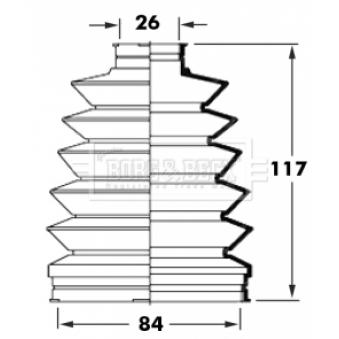 Joint-soufflet, arbre de commande BORG & BECK BCB6012