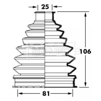 Joint-soufflet, arbre de commande BORG & BECK OEM MR276442