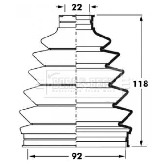 Joint-soufflet, arbre de commande BORG & BECK [BCB6025]