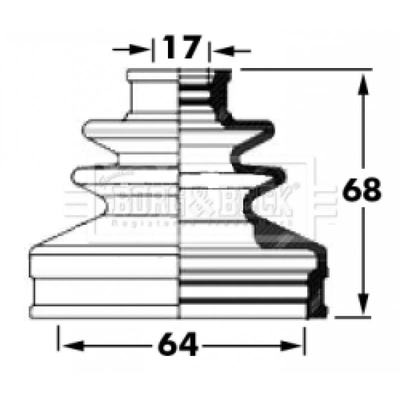 Joint-soufflet, arbre de commande BORG & BECK BCB6035 - Visuel 1