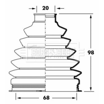 Joint-soufflet, arbre de commande BORG & BECK BCB6052