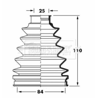 Joint-soufflet, arbre de commande BORG & BECK BCB6054