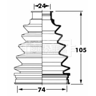 Joint-soufflet, arbre de commande BORG & BECK OEM 0443852070