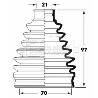 Joint-soufflet, arbre de commande BORG & BECK BCB6066