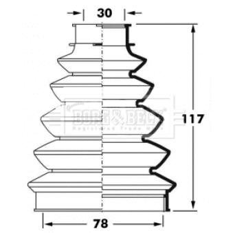 Joint-soufflet, arbre de commande BORG & BECK OEM 3293C2