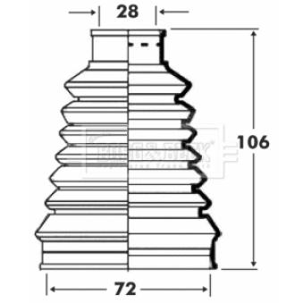 Joint-soufflet, arbre de commande BORG & BECK [BCB6072]