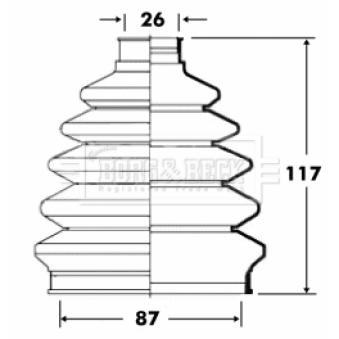 Joint-soufflet, arbre de commande BORG & BECK OEM 3940342