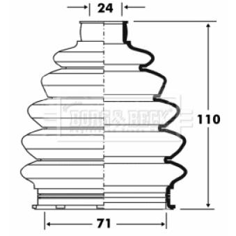 Joint-soufflet, arbre de commande BORG & BECK OEM 304088 Joint-soufflet, arbre de commande BORG & BECK OEM 304088