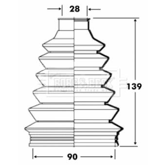 Joint-soufflet, arbre de commande BORG & BECK OEM TDR100780 Joint-soufflet, arbre de commande BORG & BECK OEM TDR100780