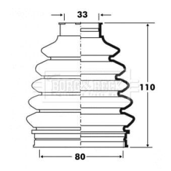 Joint-soufflet, arbre de commande BORG & BECK [BCB6096]